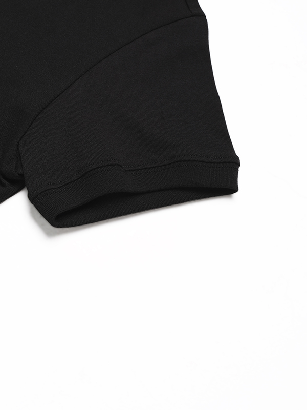 クロップ ハッピー ファッツ Tシャツ_ブラック | BONRROW | HANA(ハナ) #5