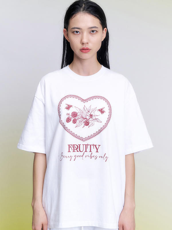 フルーティヴィンテージオーバーフィットTシャツ（ホワイト） | ILLIGO | HANA(ハナ) #2