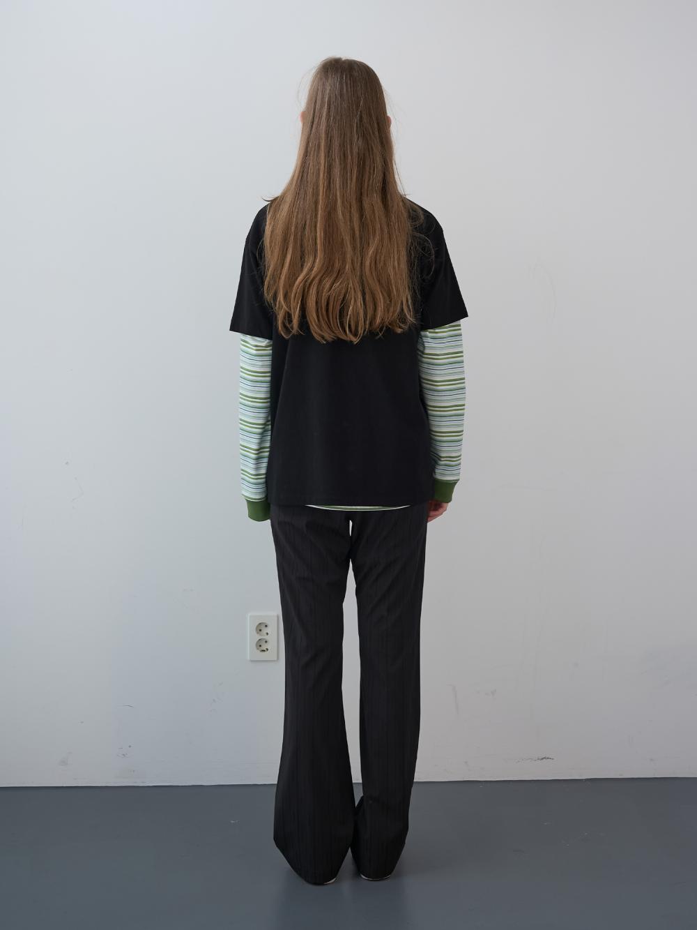 シャドーストライプバンディングブーツカットパンツ (ブラック) | ENZO BLUES | HANA(ハナ) #6