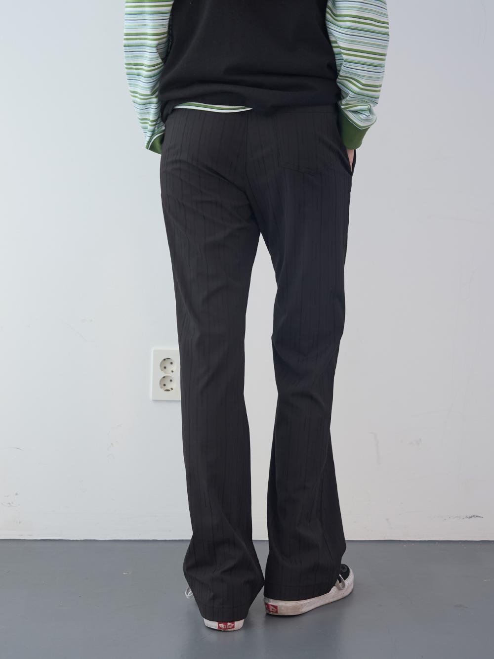 シャドーストライプバンディングブーツカットパンツ (ブラック) | ENZO BLUES | HANA(ハナ) #9
