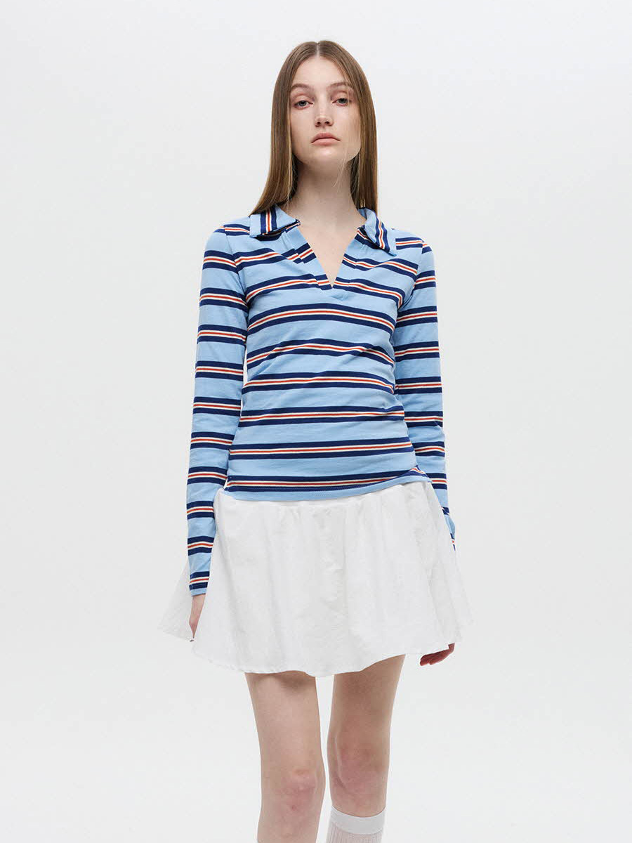 ポロクロップTシャツ（ブルー） | DNSR | HANA(ハナ) #5