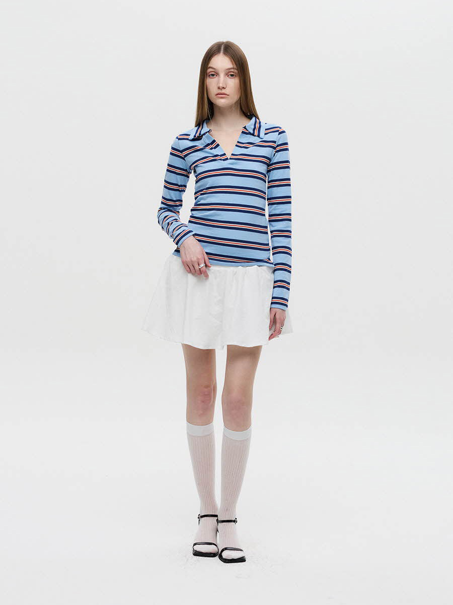 ポロクロップTシャツ（ブルー） | DNSR | HANA(ハナ) #7