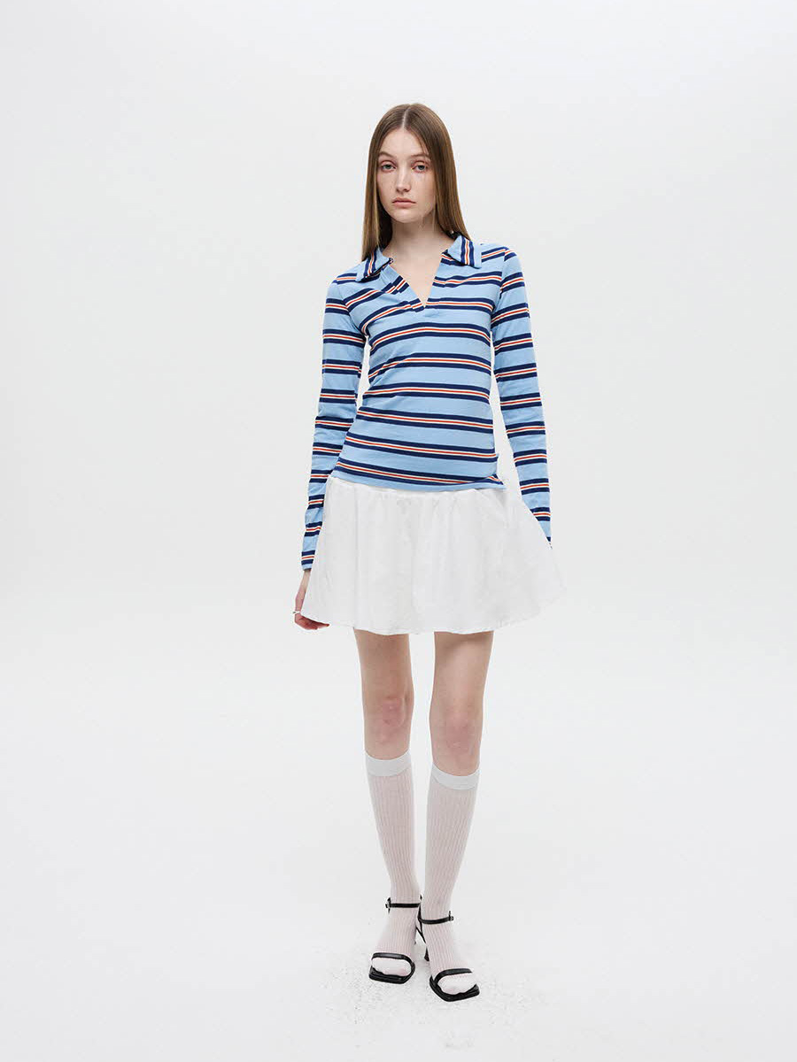 ポロクロップTシャツ（ブルー） | DNSR | HANA(ハナ) #9
