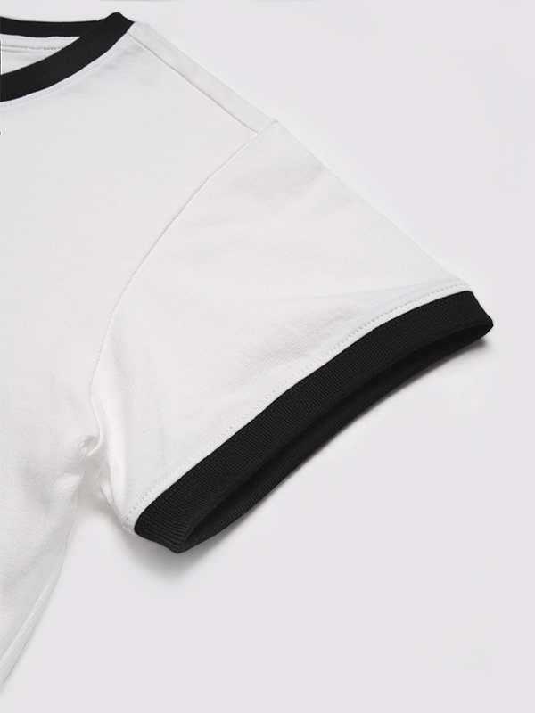 クロップ オールド オレンジ Tシャツ_ホワイト | BONRROW | HANA(ハナ) #5