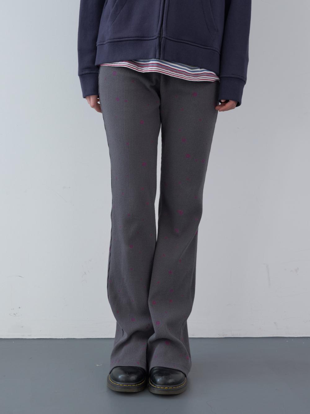 ワッフルドットバンディングブーツカットパンツ（チャコール） | ENZO BLUES | HANA(ハナ) #14