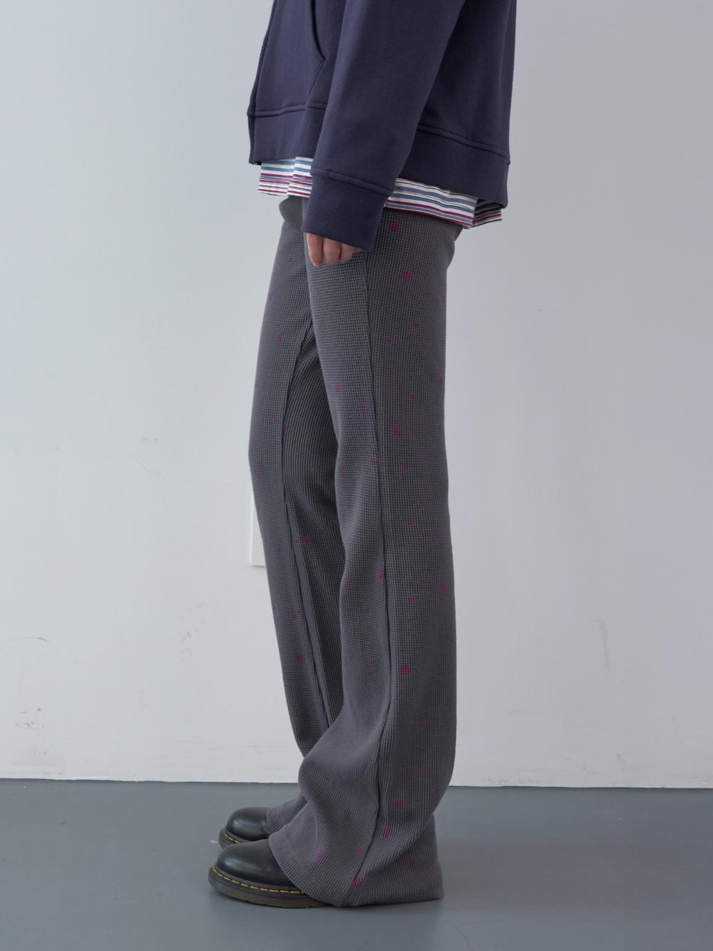 ワッフルドットバンディングブーツカットパンツ（チャコール） | ENZO BLUES | HANA(ハナ) #15