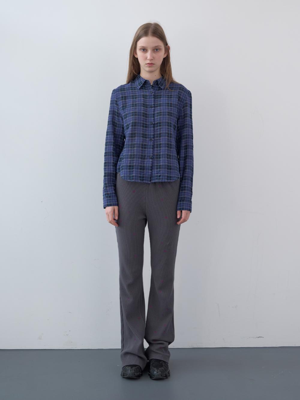 ワッフルドットバンディングブーツカットパンツ（チャコール） | ENZO BLUES | HANA(ハナ) #2