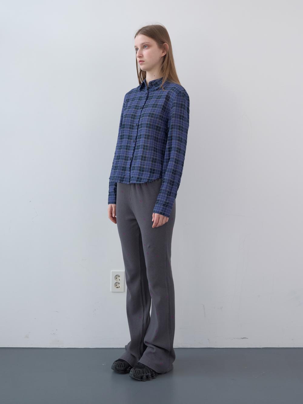 ワッフルドットバンディングブーツカットパンツ（チャコール） | ENZO BLUES | HANA(ハナ) #3