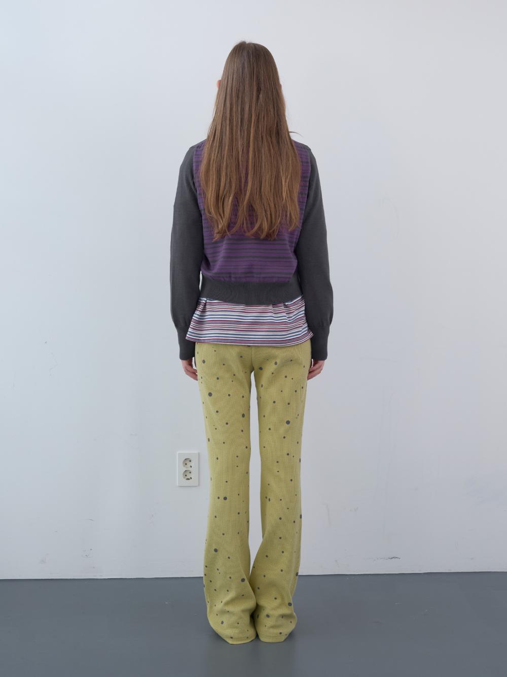 ワッフルドットバンディングブーツカットパンツ(イエロー) | ENZO BLUES | HANA(ハナ) #12