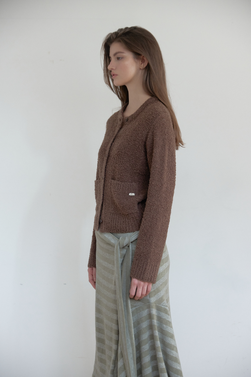 ブークレテクスチャーカーディガン（ブラウン） | ASURA | HANA(ハナ) #3