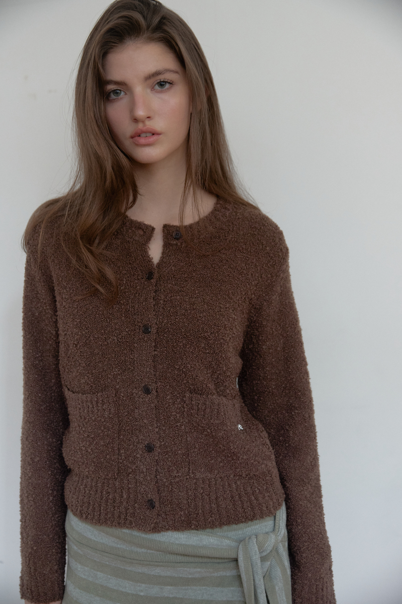 ブークレテクスチャーカーディガン（ブラウン） | ASURA | HANA(ハナ) #13