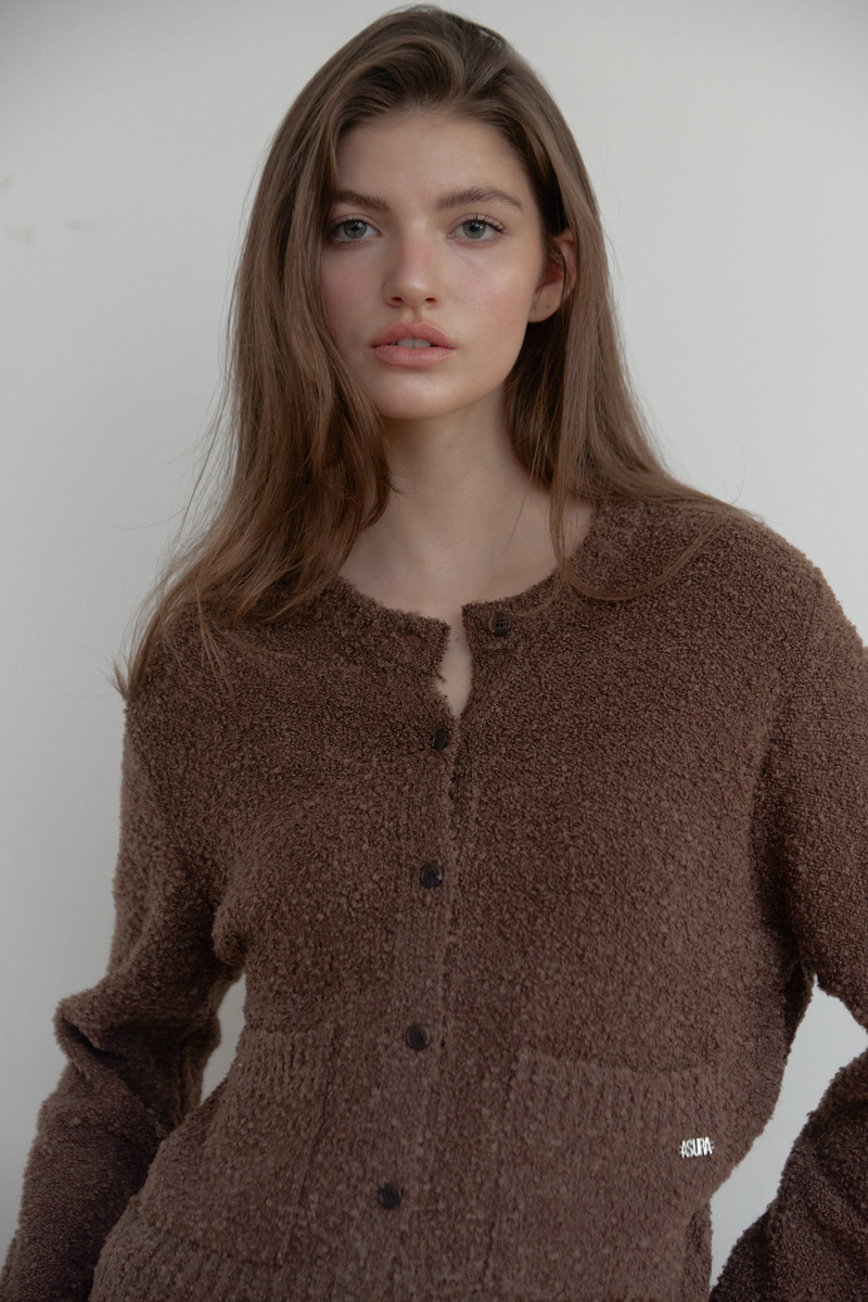 ブークレテクスチャーカーディガン（ブラウン） | ASURA | HANA(ハナ) #11