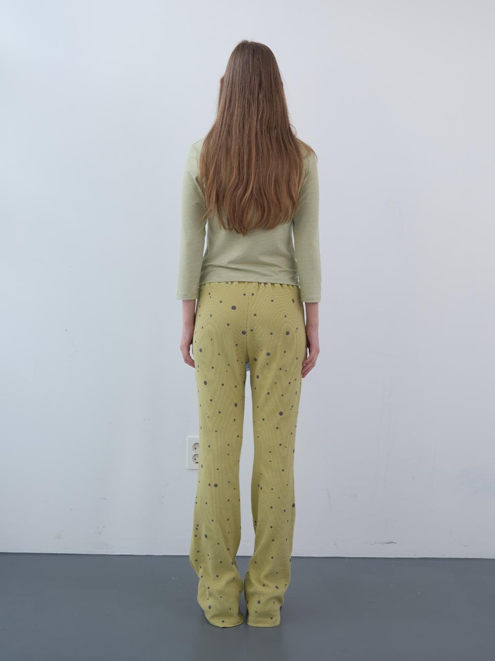 ワッフルドットバンディングブーツカットパンツ(イエロー) | ENZO BLUES | HANA(ハナ) #8
