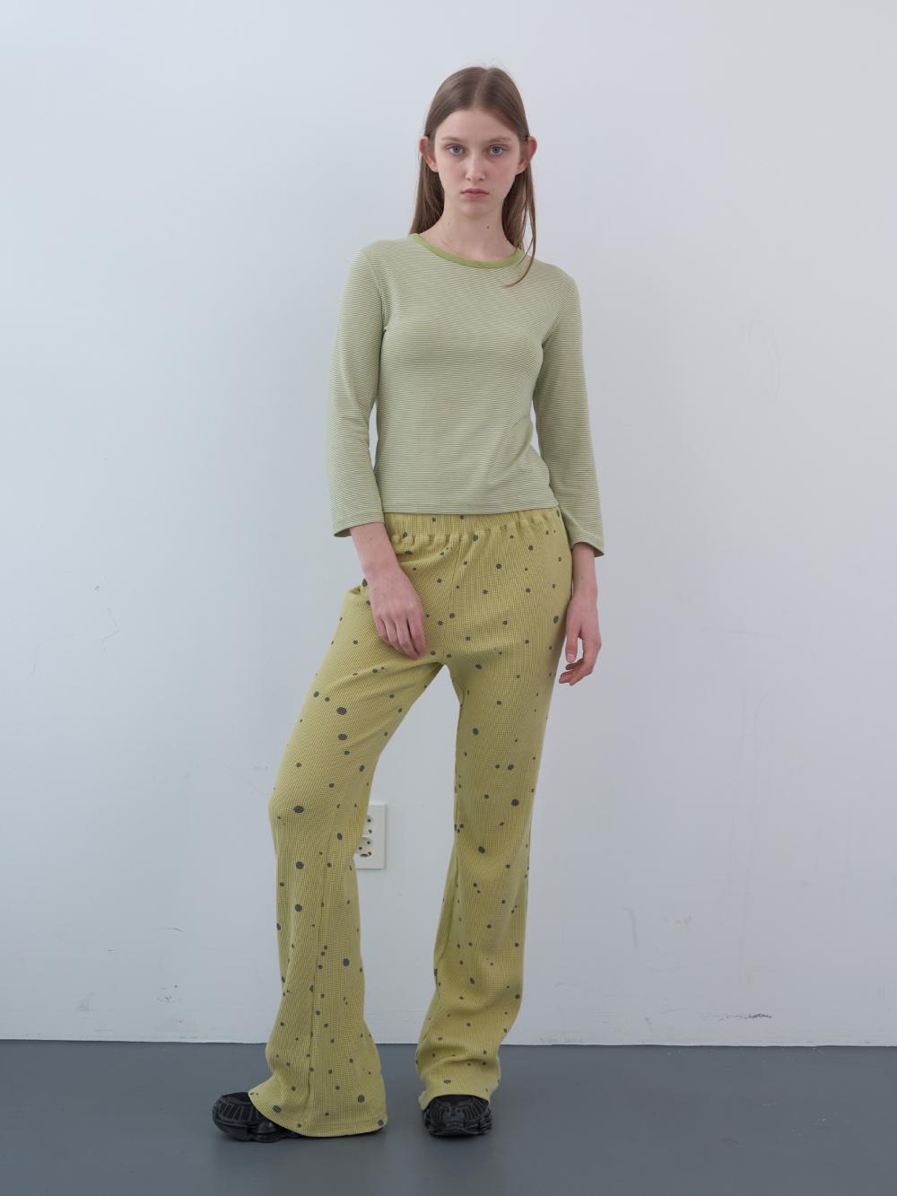 ワッフルドットバンディングブーツカットパンツ(イエロー) | ENZO BLUES | HANA(ハナ) #9
