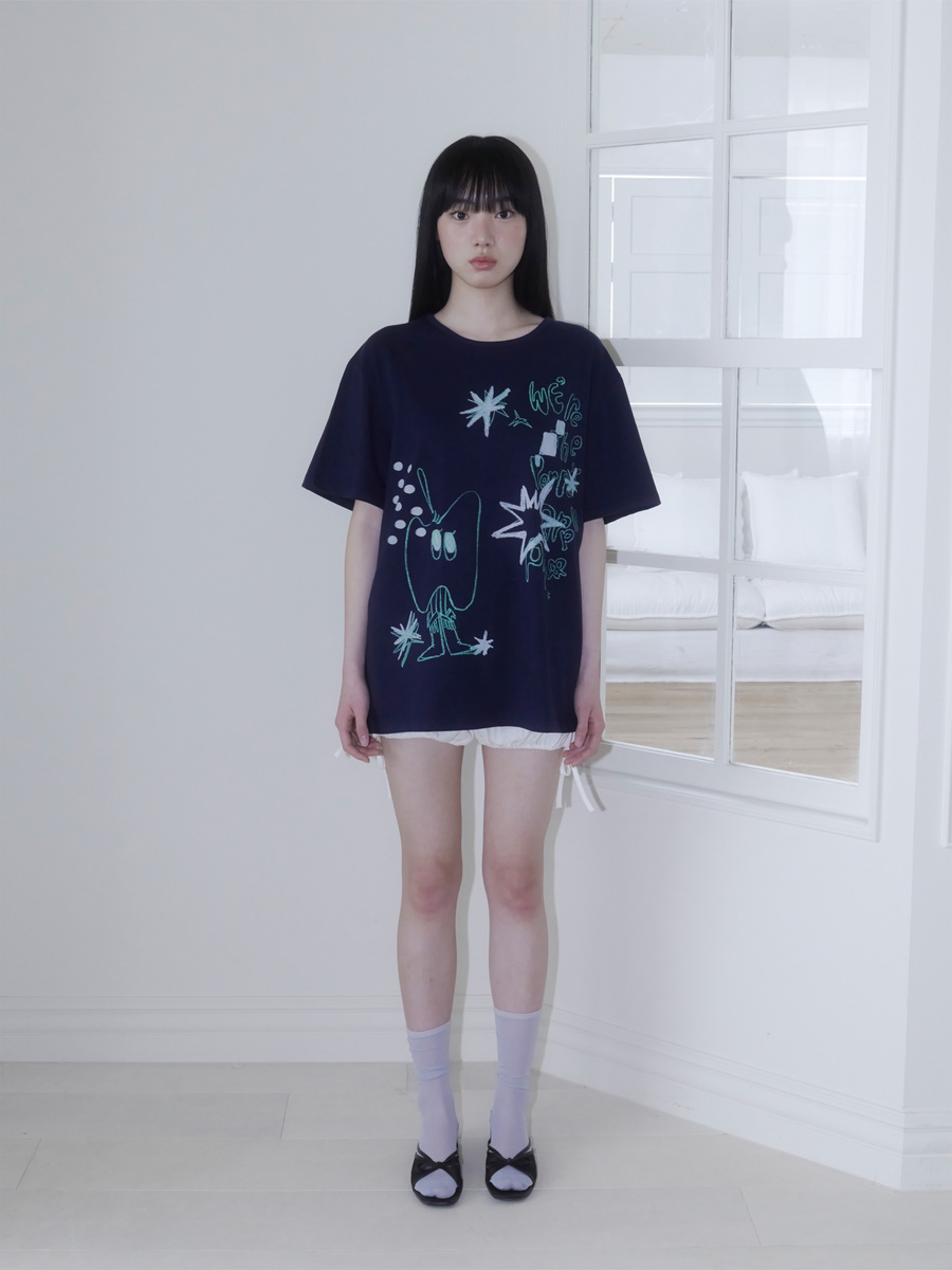 クレヨンフルーツTシャツ（アップルネイビー） | ONSKA | HANA(ハナ) #2