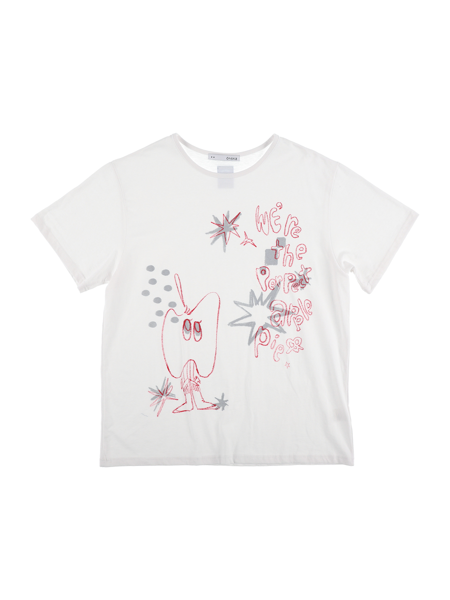クレヨンフルーツTシャツ（アップルホワイト） | ONSKA | HANA(ハナ) #24