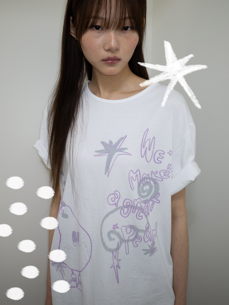 クレヨンフルーツTシャツ（ペアホワイト） | ONSKA | HANA(ハナ) #13
