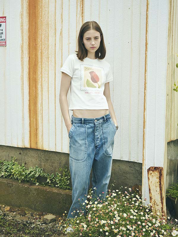 クロップ チューリップ Tシャツ_ホワイト | BONRROW | HANA(ハナ) #6