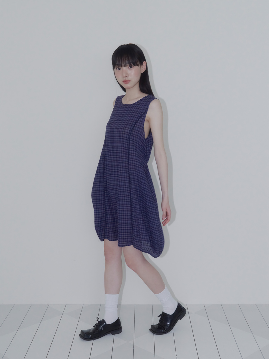 バルーンチェックワンピース (ネイビー) | ONSKA | HANA(ハナ) #8