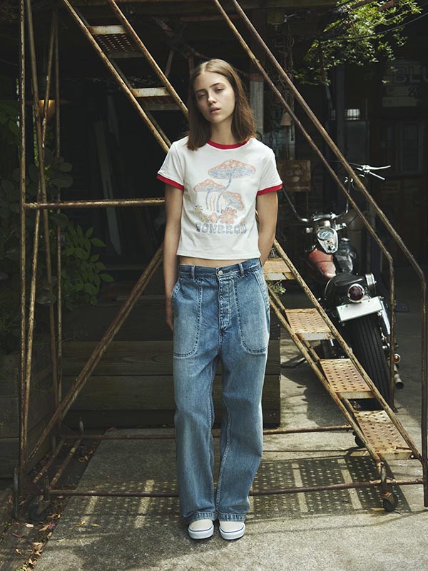 クロップ マッシュルーム Tシャツ_ホワイト | BONRROW | HANA(ハナ) #6