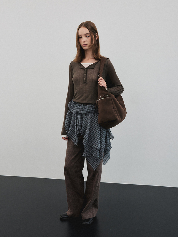 スタッドスエードバルキーバッグ(ブラウニー) | CHRISTINE PROJECT | HANA(ハナ) #5