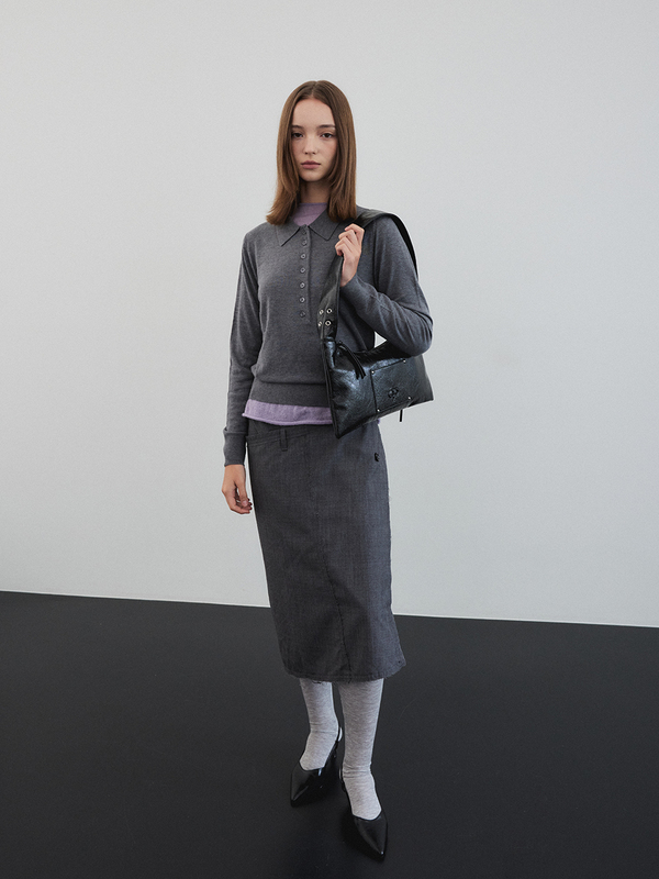 アイレットフラットショルダーバッグ(ブラックペッパー) | CHRISTINE PROJECT | HANA(ハナ) #4