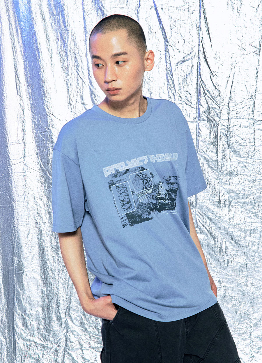 OGシールドダーツショートスリーブTシャツ-ブルー | OFFGRID | HANA(ハナ) #3