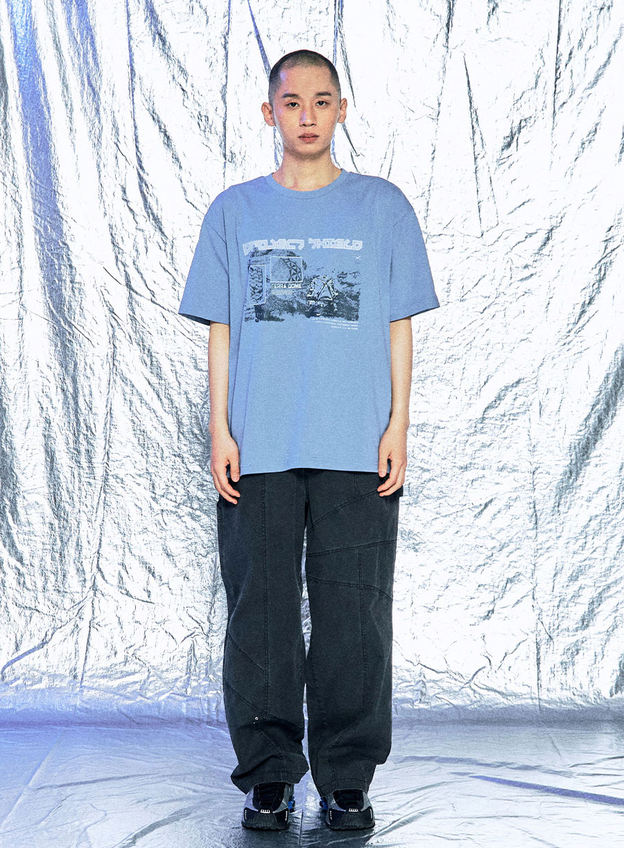 OGシールドダーツショートスリーブTシャツ-ブルー | OFFGRID | HANA(ハナ) #7
