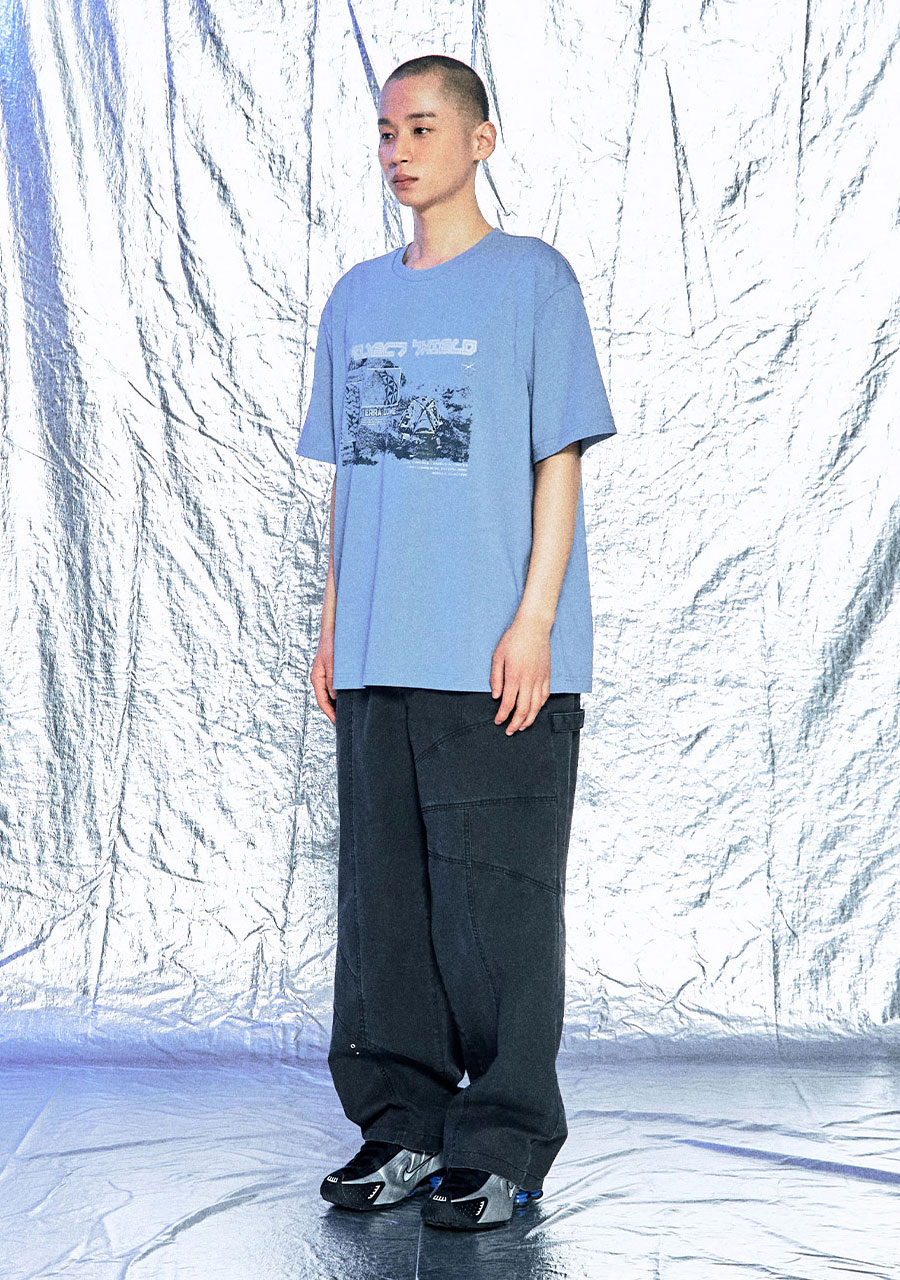 OGシールドダーツショートスリーブTシャツ-ブルー | OFFGRID | HANA(ハナ) #8