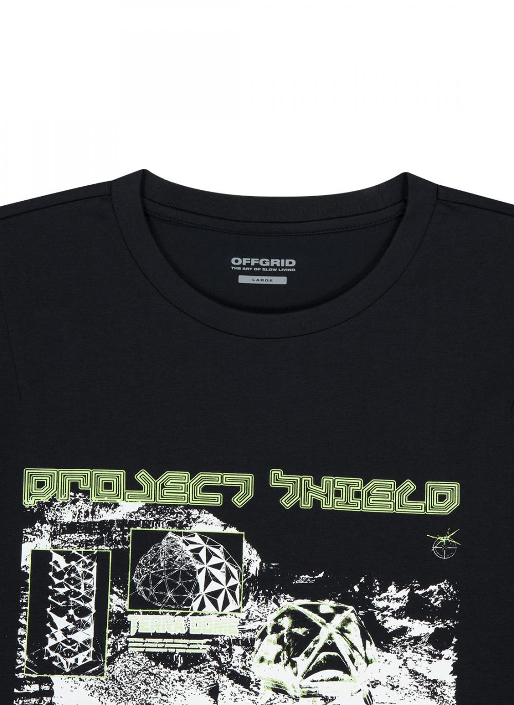 OGシールドダーツショートスリーブTシャツ-ブラック | OFFGRID | HANA(ハナ) #11