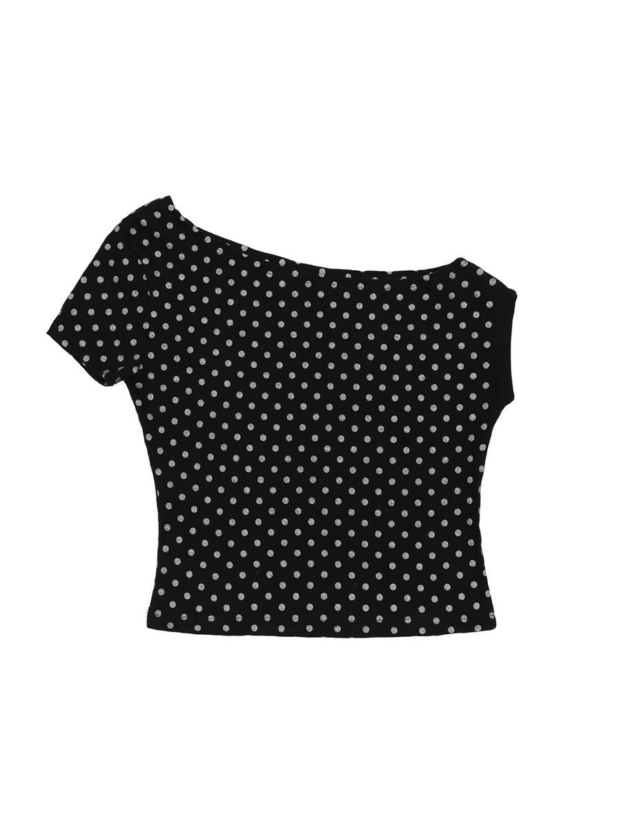 ドットワンショルダーTシャツ (ブラック) | ASURA | HANA(ハナ) #10