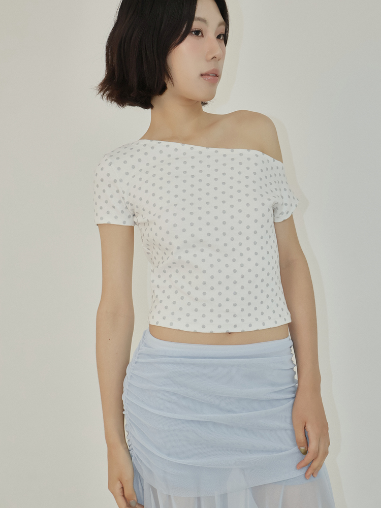ドットワンショルダーTシャツ (アイボリー) | ASURA | HANA(ハナ) #4