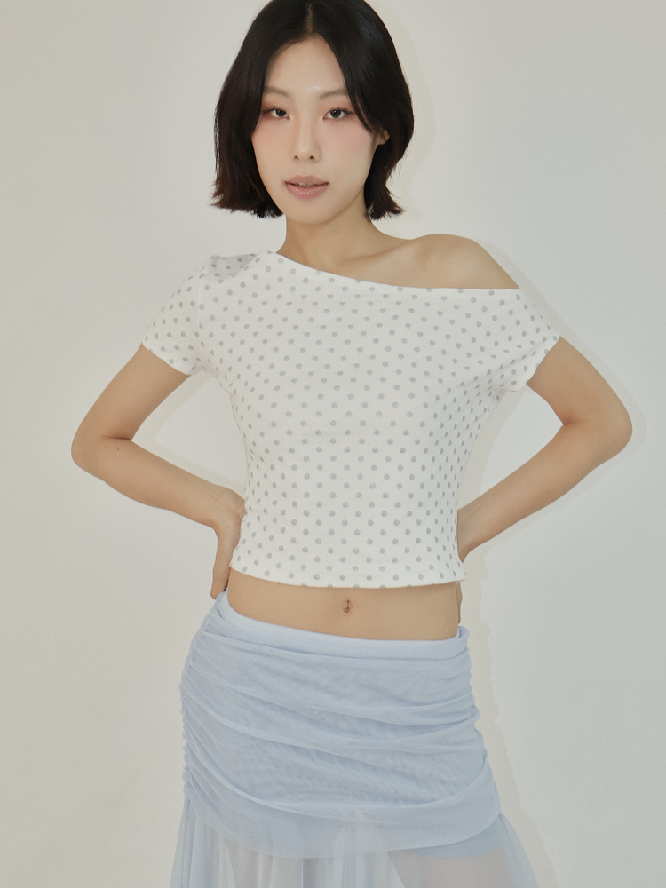 ドットワンショルダーTシャツ (アイボリー) | ASURA | HANA(ハナ) #5