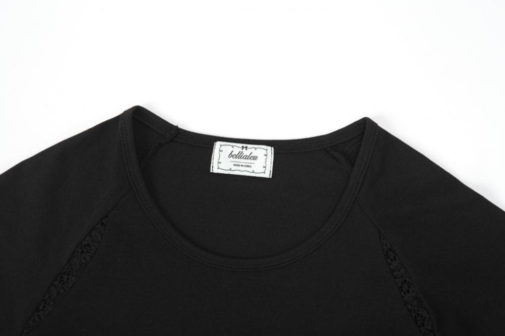 レースハーフTシャツ（ブラック） | Bellialeu | HANA(ハナ) #15