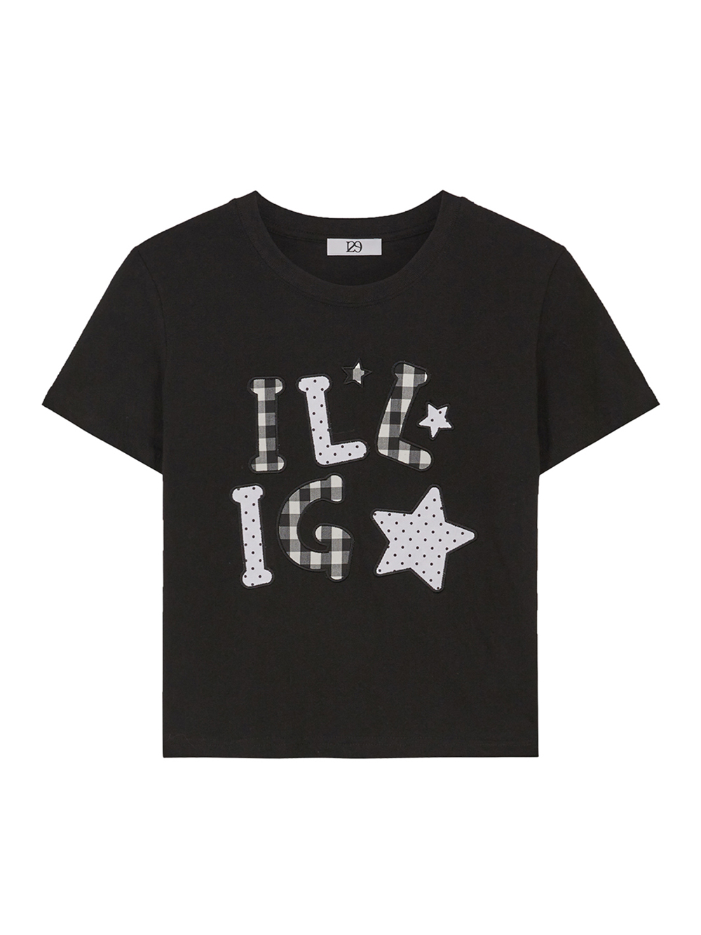 チェックアップリケ ルーズクロップTシャツ（ブラック） | ILLIGO | HANA(ハナ) #5