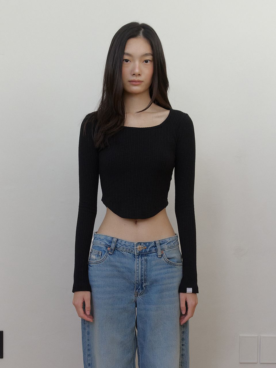 AS スクエアネックTシャツ (ブラック) | ASURA | HANA(ハナ) #1