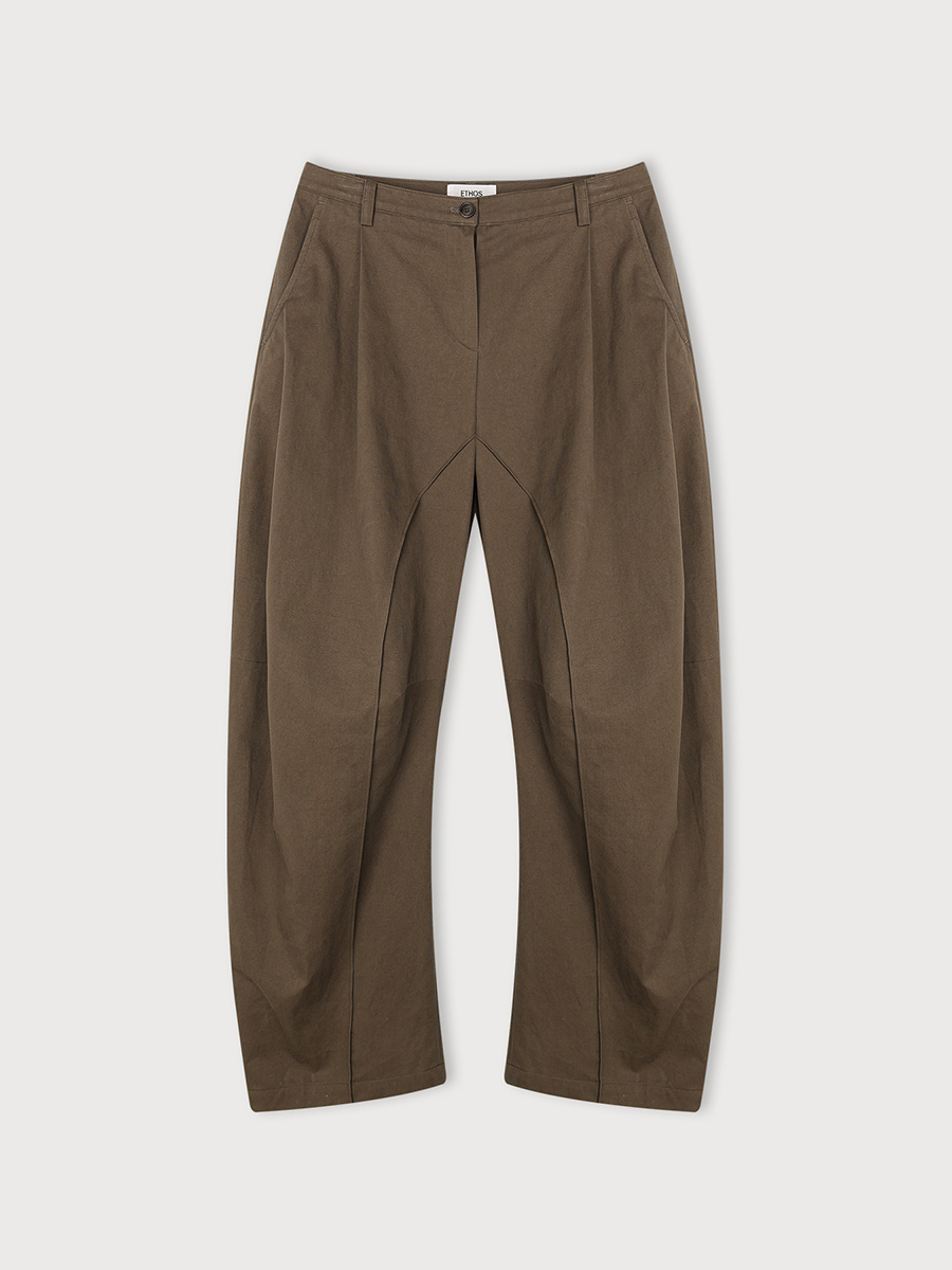 TWILL CURVED PANTS_KHAKI BROWN | ETHOS | HANA(ハナ) #1