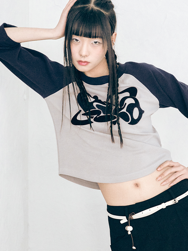 プリントラグランTシャツ（ネイビー） | ONSKA | HANA(ハナ) #1