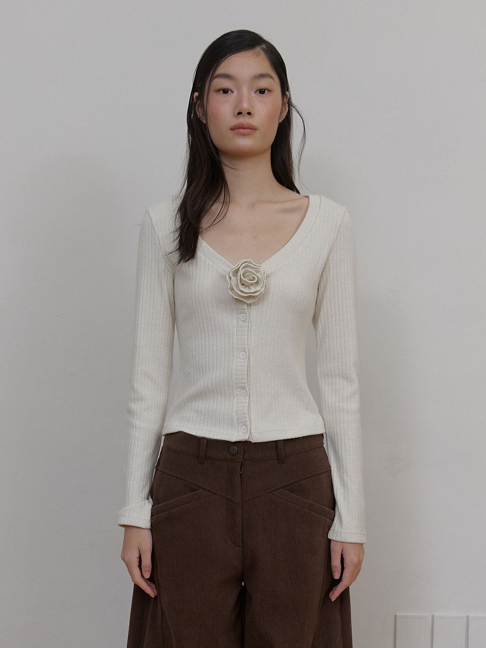 フラワースパンコールカーディガン (クリーム) | ASURA | HANA(ハナ) #1