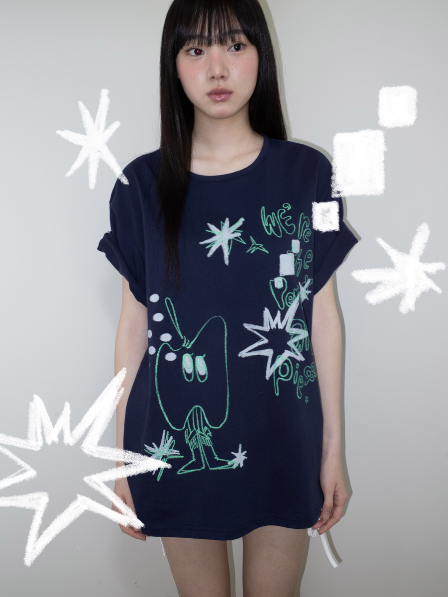 クレヨンフルーツTシャツ（アップルネイビー） | ONSKA | HANA(ハナ) #1