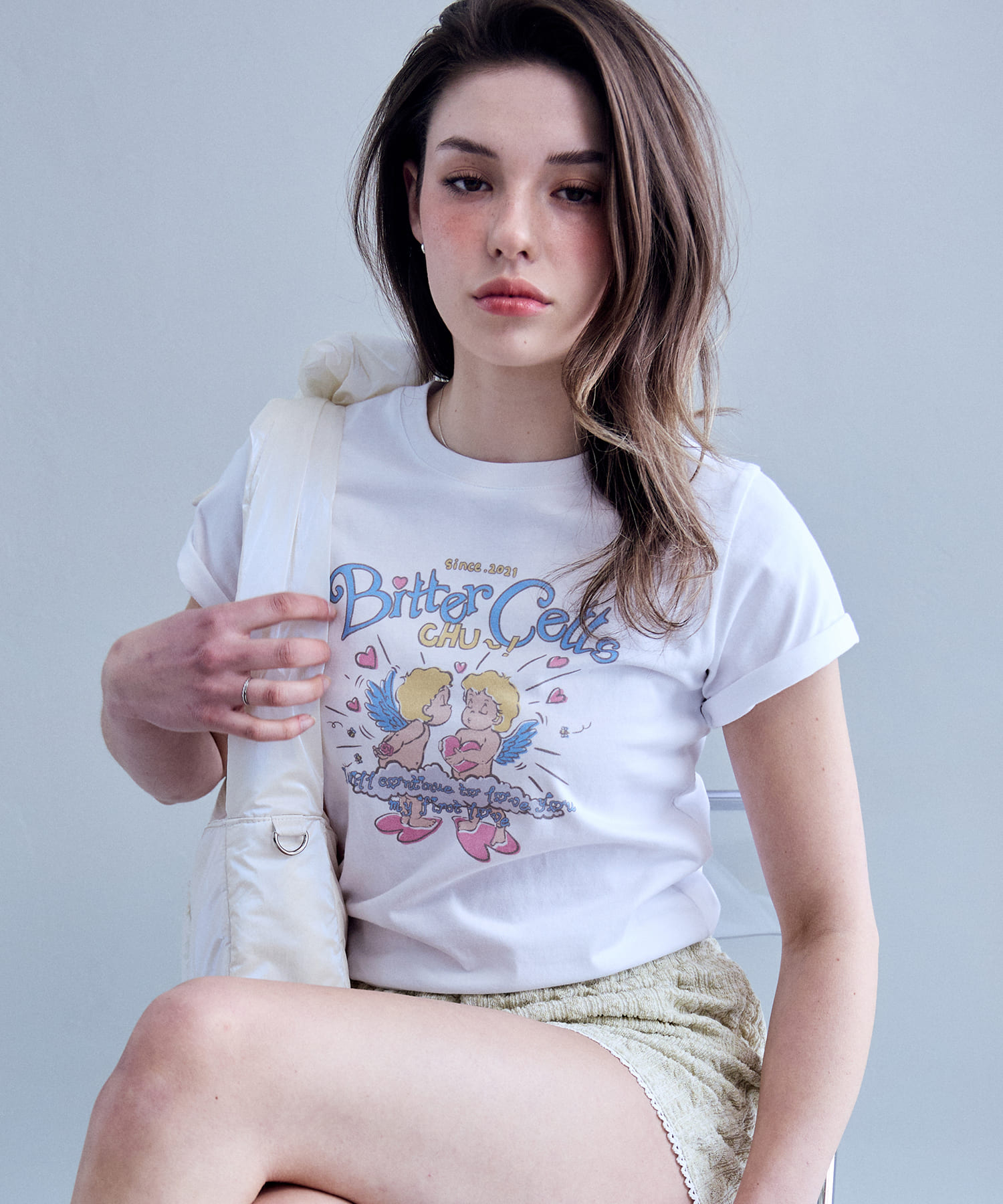 ラビングキューピッドTシャツ-ホワイト | BITTERCELLS | HANA(ハナ) #1