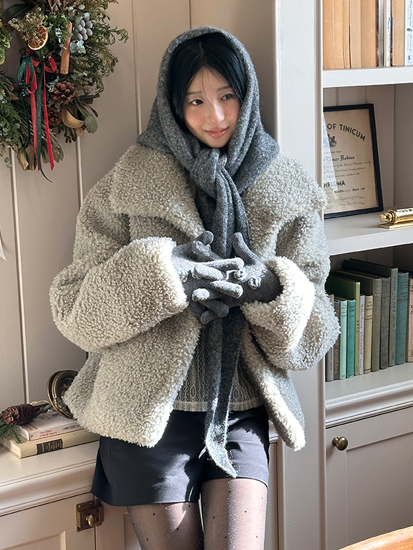 ローズエンブロイダリーマフラー（チャコール） | Margarin Fingers | HANA(ハナ) #1