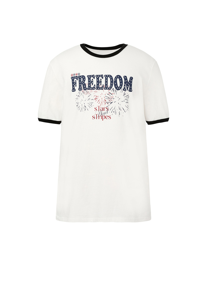 フリーダムシルケットハーフリンガーTシャツ（ホワイト） | DNSR | HANA(ハナ) #1
