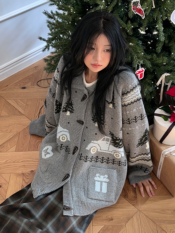 ツリーカウチンニットカーディガン（グレー） | Margarin Fingers | HANA(ハナ) #1