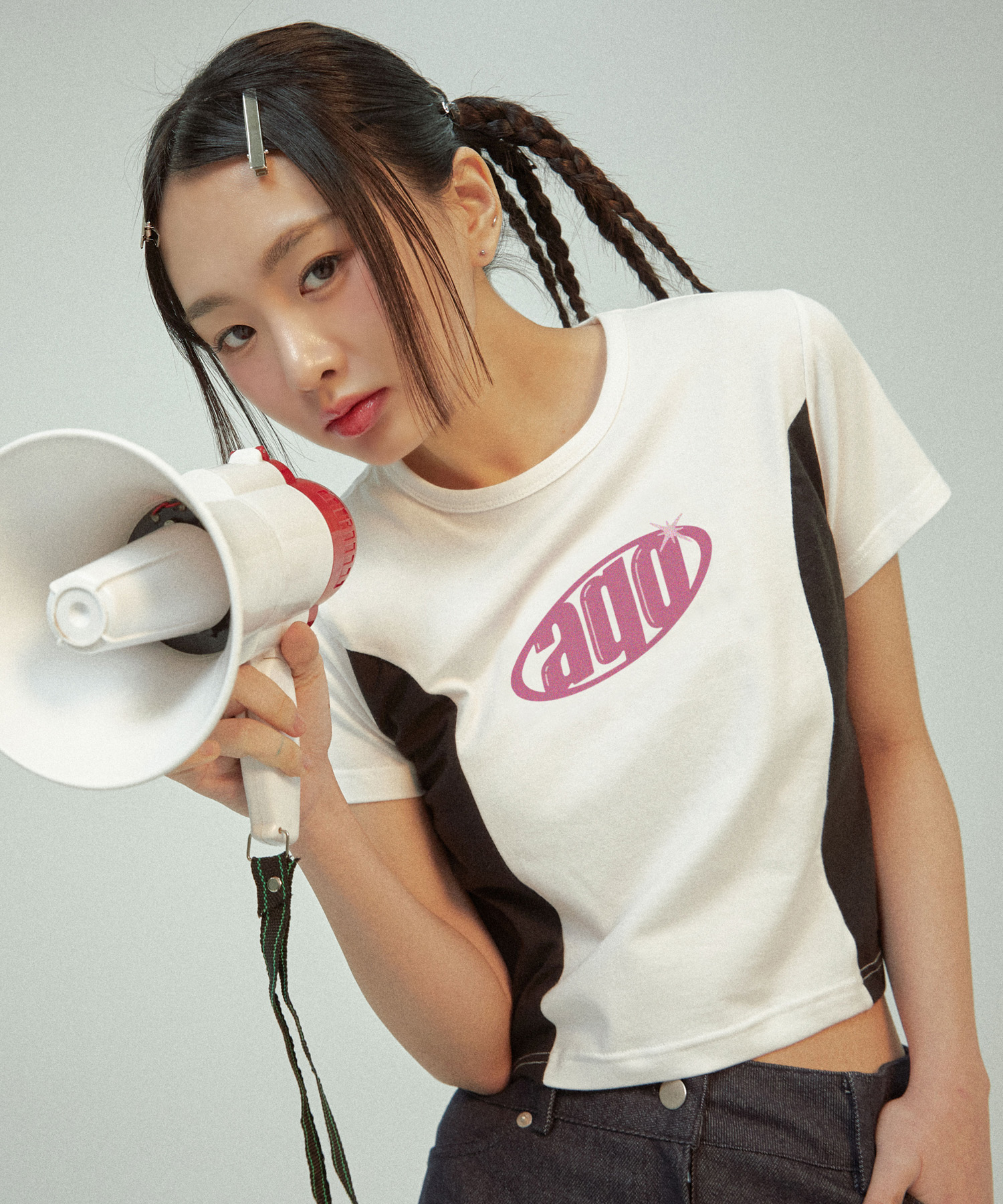 サークルロゴ クロップTシャツ ホワイト | AQO studio space | HANA(ハナ) #1