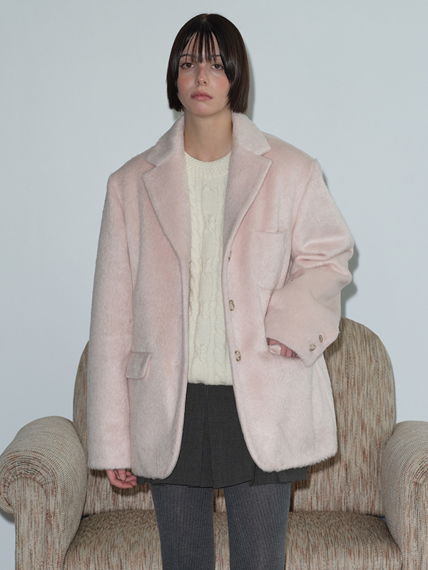 ヘアリーウールジャケット(ライトピンク) | Margarin Fingers | HANA(ハナ) #1