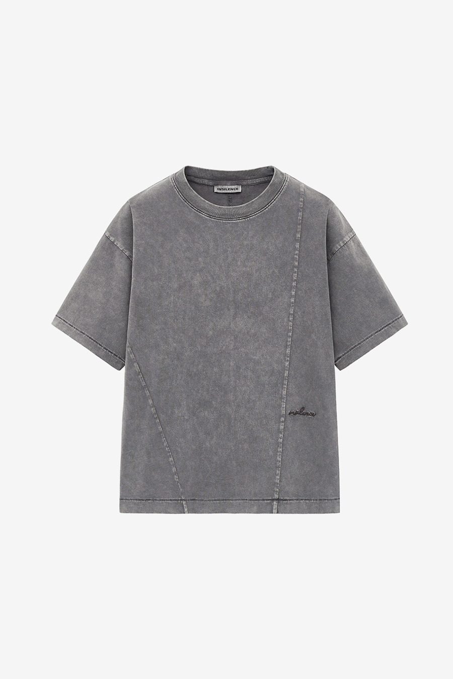 ウォッシュドレタリング Tシャツ チャコール | INSILENCE | HANA(ハナ) #1