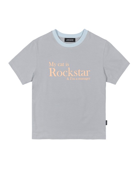 My cat is Rockstar L/S★長袖Ｔシャツ (クロップド丈) My cat is Rockstar (CROP VER.) (ブラック) | JOEGUSH | HANA(ハナ)