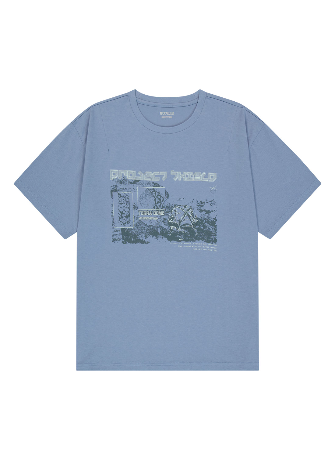 OGシールドダーツショートスリーブTシャツ-ブルー | OFFGRID | HANA(ハナ) #1
