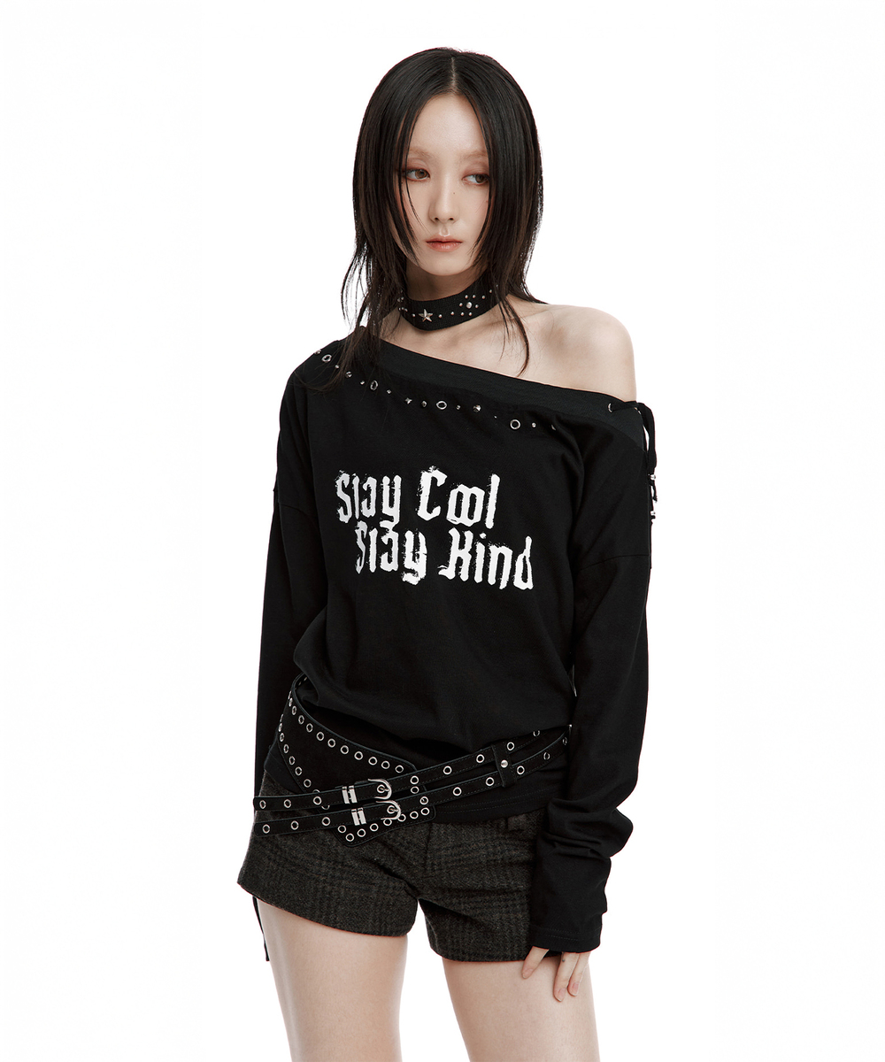 スレイ オフショルダートップ（ブラック） | ROUGHNECK | HANA(ハナ) #1